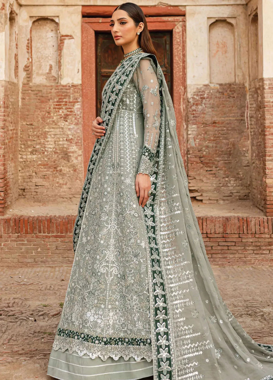 Ritzier by Farasha Embroidered Suit Unstitched 3 Piece FSH24R D-07 Grey Veil - Luxury Collection