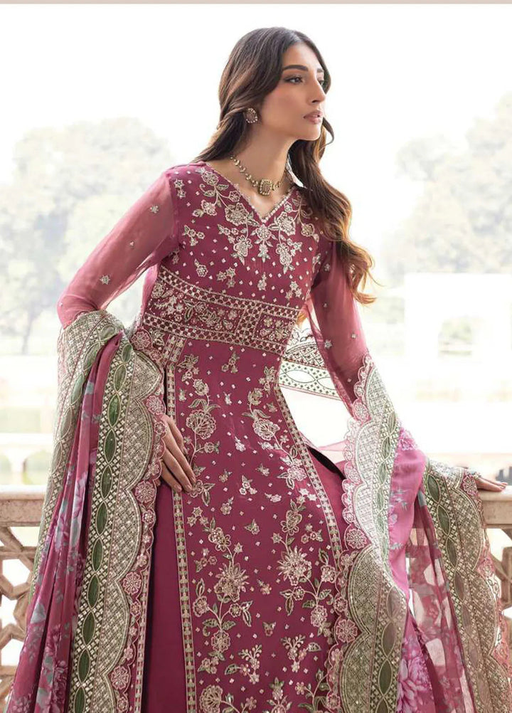 Ritzier by Farasha Embroidered Suit Unstitched 3 Piece FSH24R D-08 Regal Rose - Luxury Collection