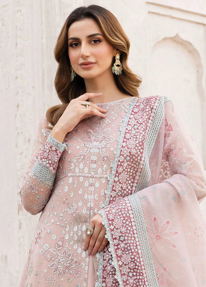Ritzier by Farasha Embroidered Suit Unstitched 3 Piece FSH24R D-09 Satin Rose - Luxury Collection