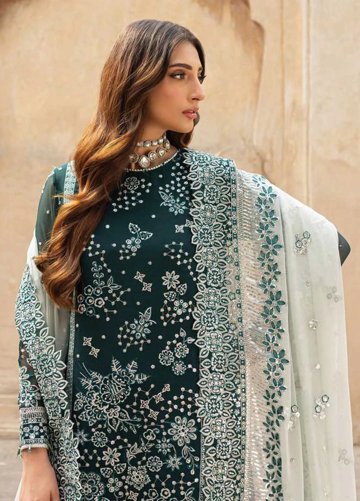 Ritzier by Farasha Embroidered Suit Unstitched 3 Piece FSH24R D-10 Teal Dreams - Luxury Collection