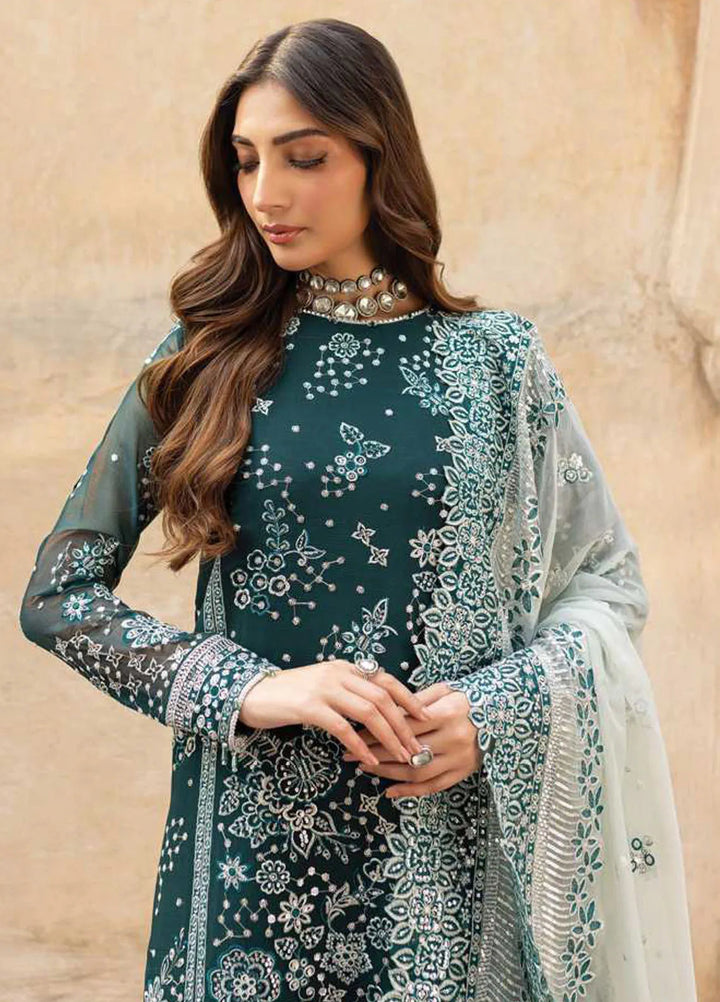 Ritzier by Farasha Embroidered Suit Unstitched 3 Piece FSH24R D-10 Teal Dreams - Luxury Collection