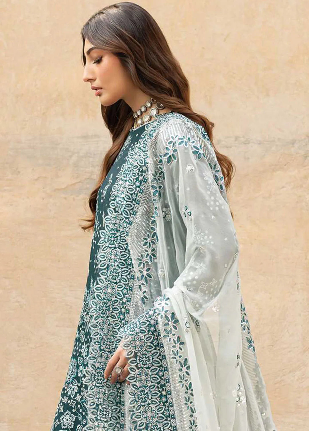 Ritzier by Farasha Embroidered Suit Unstitched 3 Piece FSH24R D-10 Teal Dreams - Luxury Collection