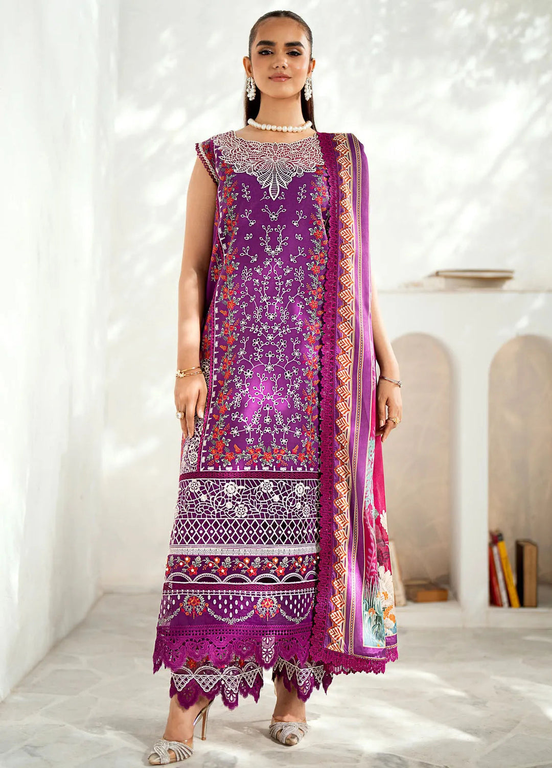 Riwaayat By Bin Ilyas Embroidered Lawn Suit Unstitched 3 Piece BI24R 301 A - Summer Collection