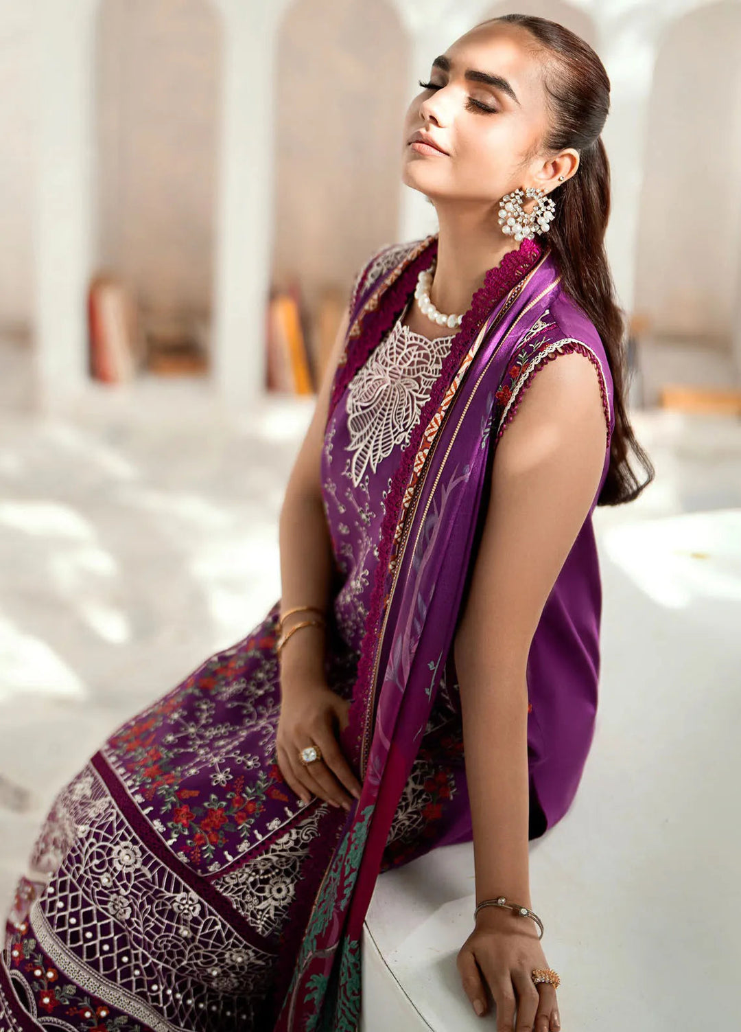 Riwaayat By Bin Ilyas Embroidered Lawn Suit Unstitched 3 Piece BI24R 301 A - Summer Collection