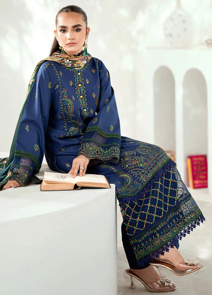 Riwaayat By Bin Ilyas Embroidered Lawn Suit Unstitched 3 Piece BI24R 302 A - Summer Collection