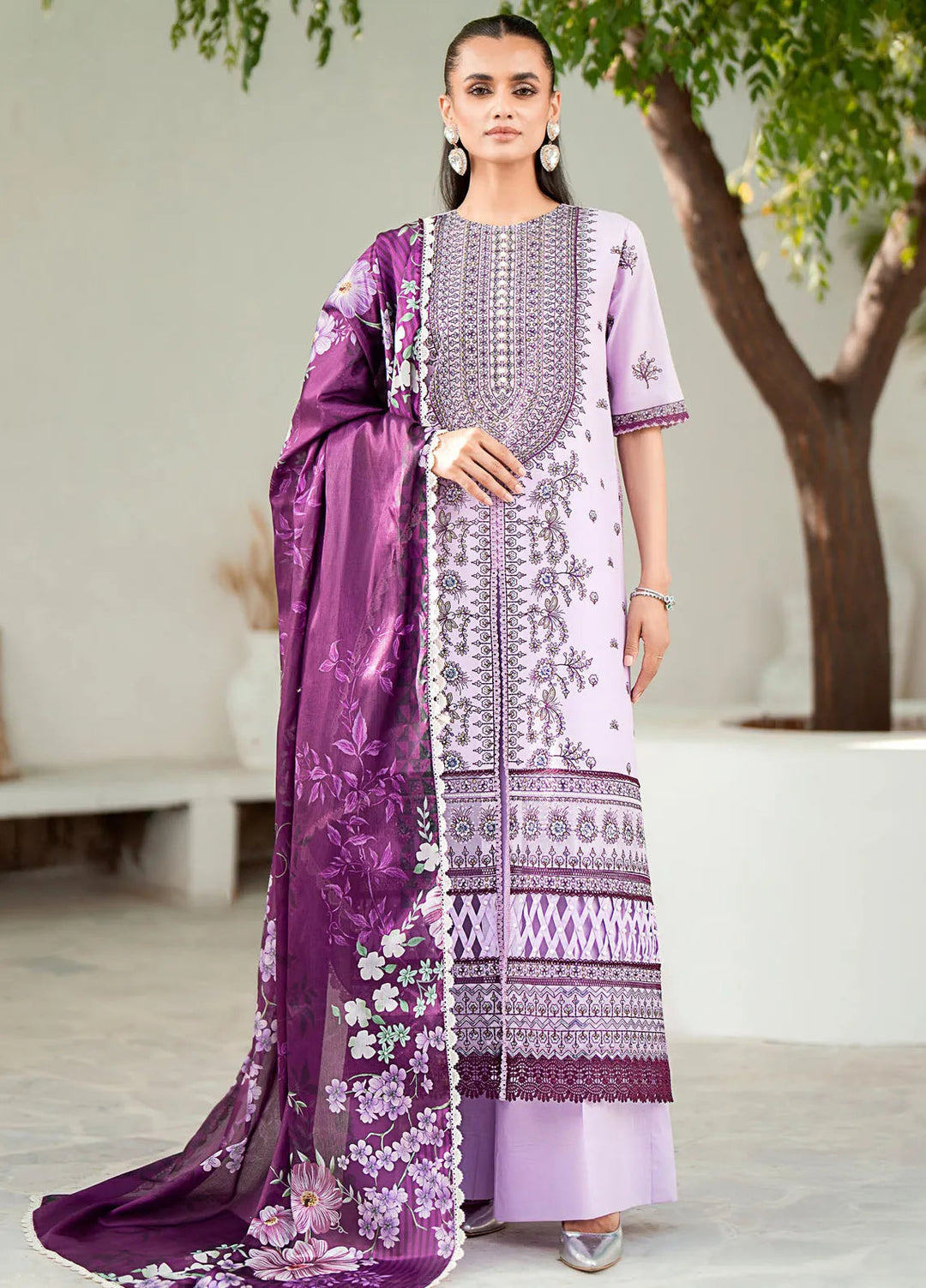 Riwaayat By Bin Ilyas Embroidered Lawn Suit Unstitched 3 Piece BI24R 303 A - Summer Collection