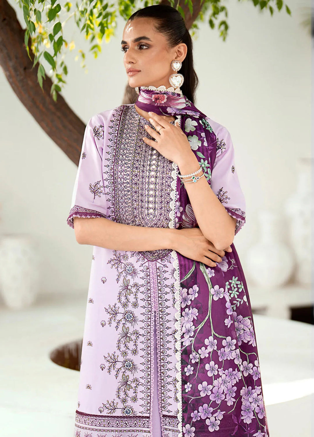 Riwaayat By Bin Ilyas Embroidered Lawn Suit Unstitched 3 Piece BI24R 303 A - Summer Collection