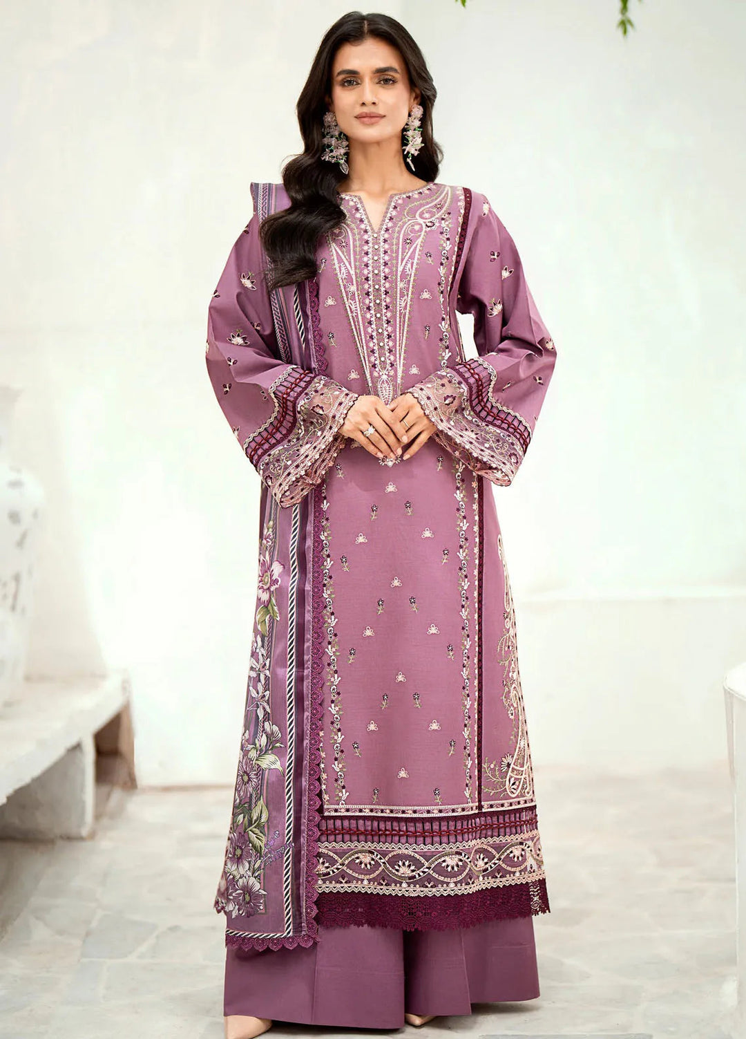 Riwaayat By Bin Ilyas Embroidered Lawn Suit Unstitched 3 Piece BI24R 305 B - Summer Collection