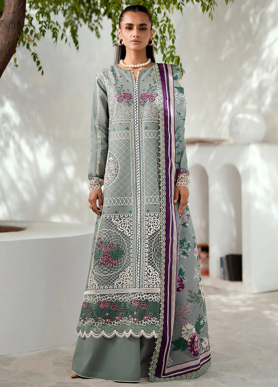 Riwaayat By Bin Ilyas Embroidered Lawn Suit Unstitched 3 Piece BI24R 307 A - Summer Collection