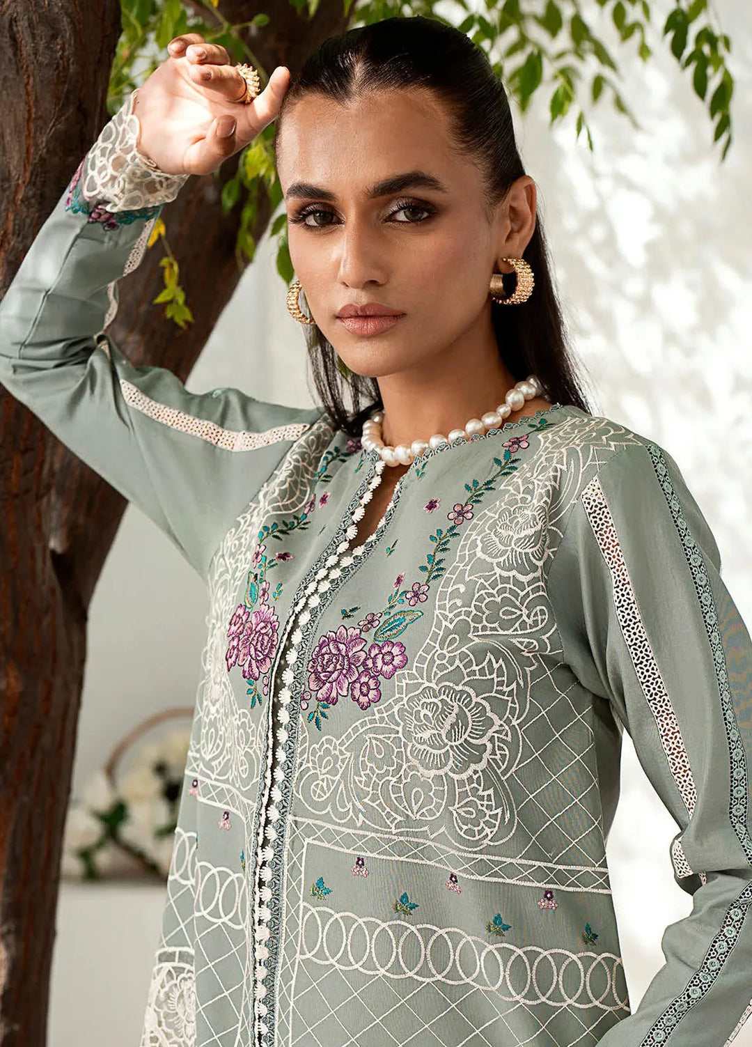 Riwaayat By Bin Ilyas Embroidered Lawn Suit Unstitched 3 Piece BI24R 307 A - Summer Collection