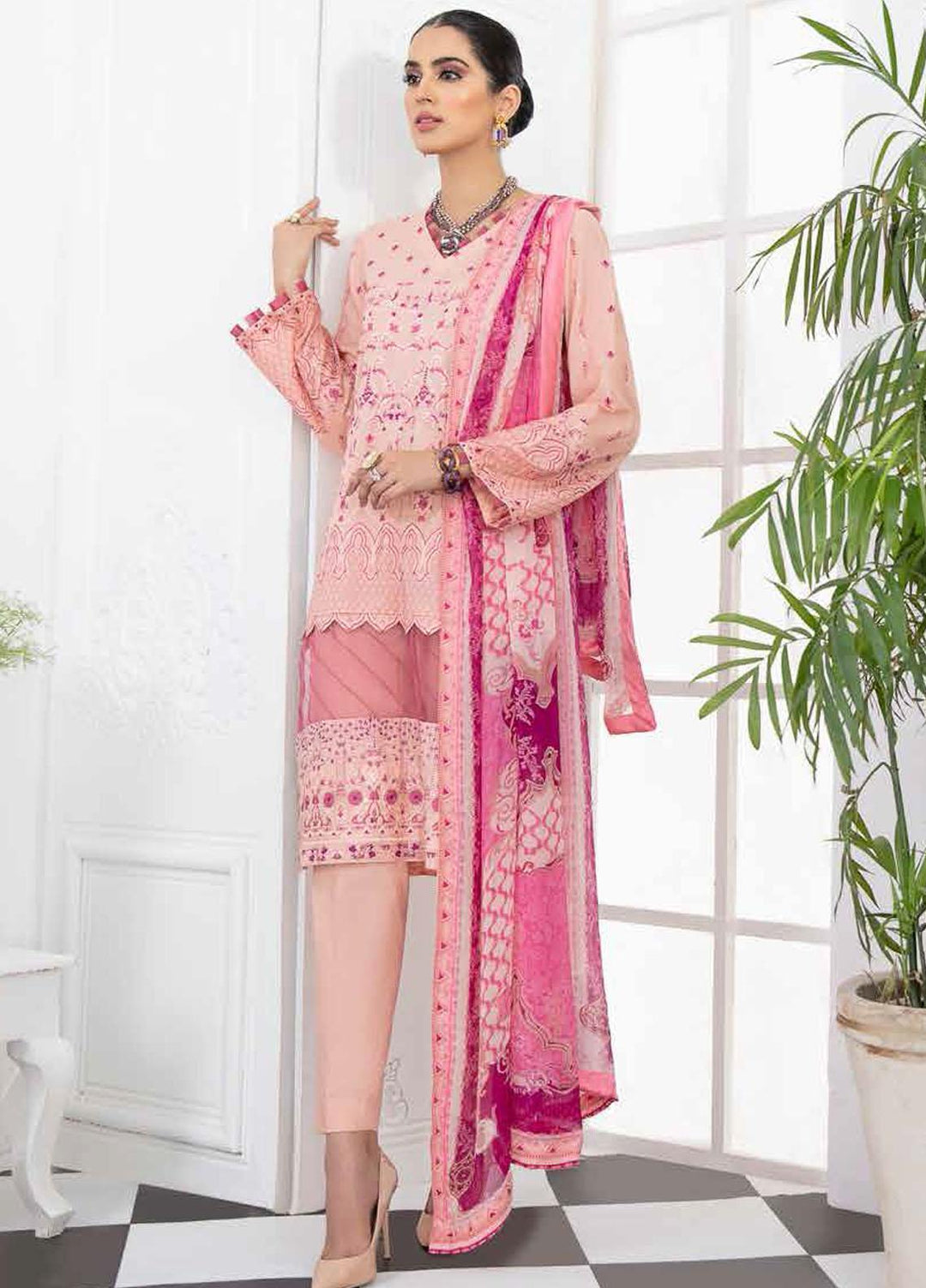 Riwaj by Banafsheh Embroidered Lawn Suits Unstitched 3 Piece BF21R RW-02 - Summer Collection