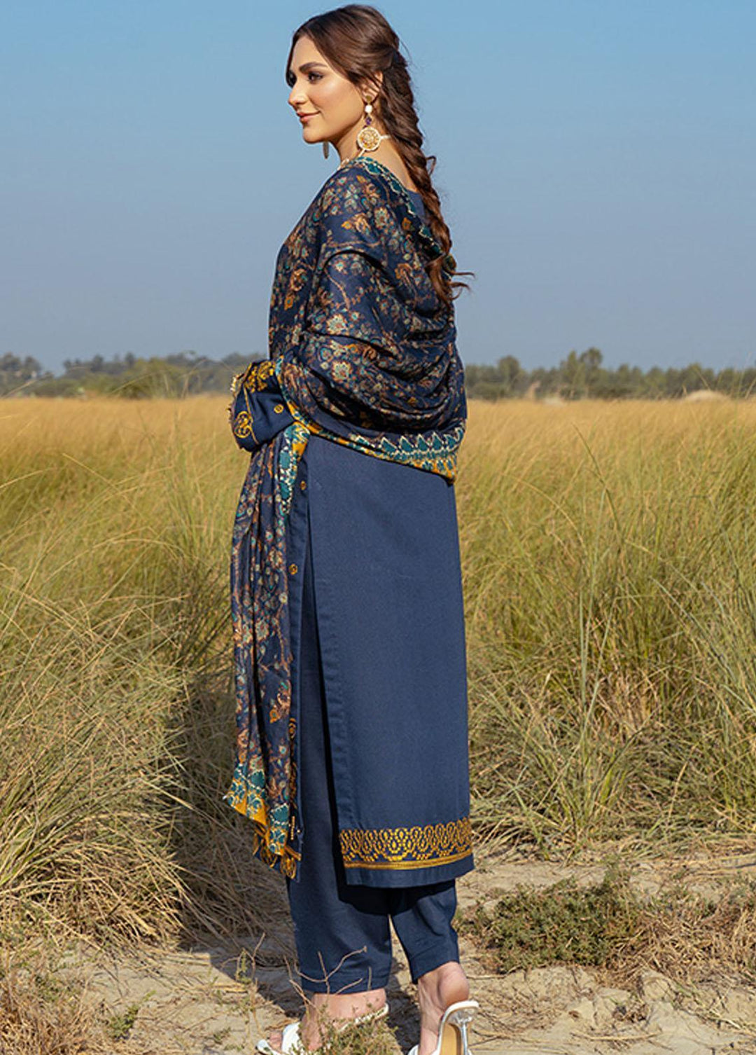 Riwaj By Banafsheh Embroidered Karandi Suits Unstitched 3 Piece BF22R BNK-03 - Winter Collection