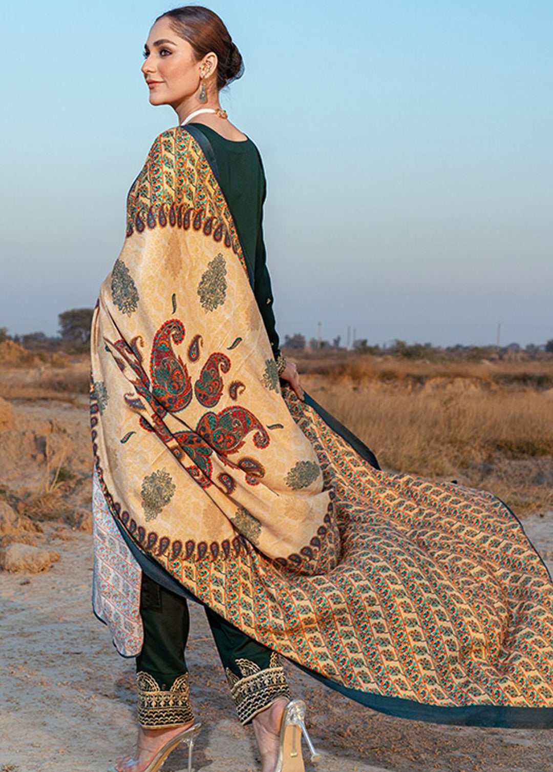 Riwaj By Banafsheh Embroidered Karandi Suits Unstitched 3 Piece BF22R BNK-08 - Winter Collection