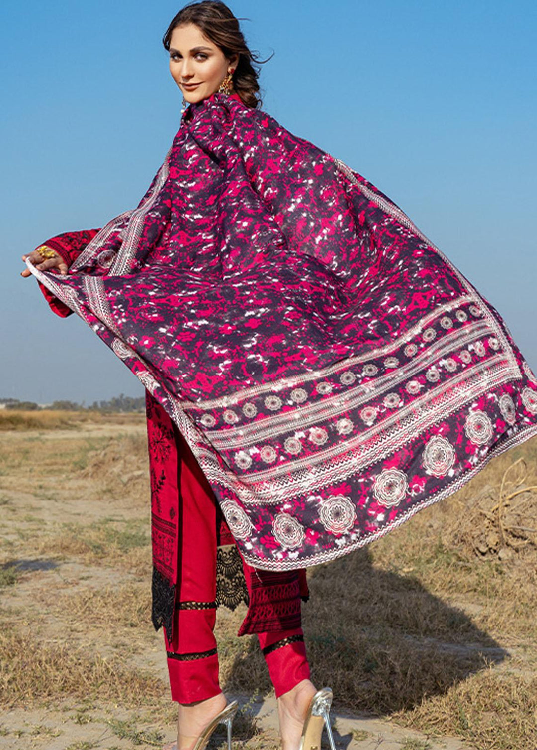 Riwaj By Banafsheh Embroidered Karandi Suits Unstitched 3 Piece BF22R BNK-09 - Winter Collection