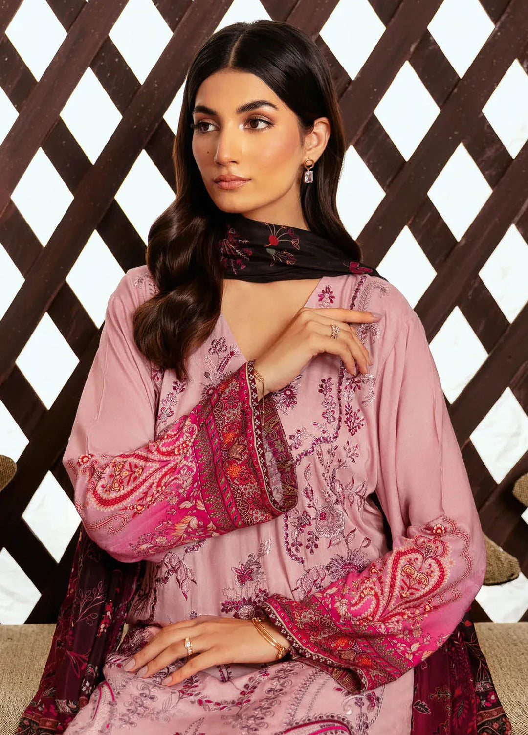 Riwaj by Ramsha Embroidered Viscose Suits Unstitched 3 Piece RSH24RJ J-304 - Winter Collection