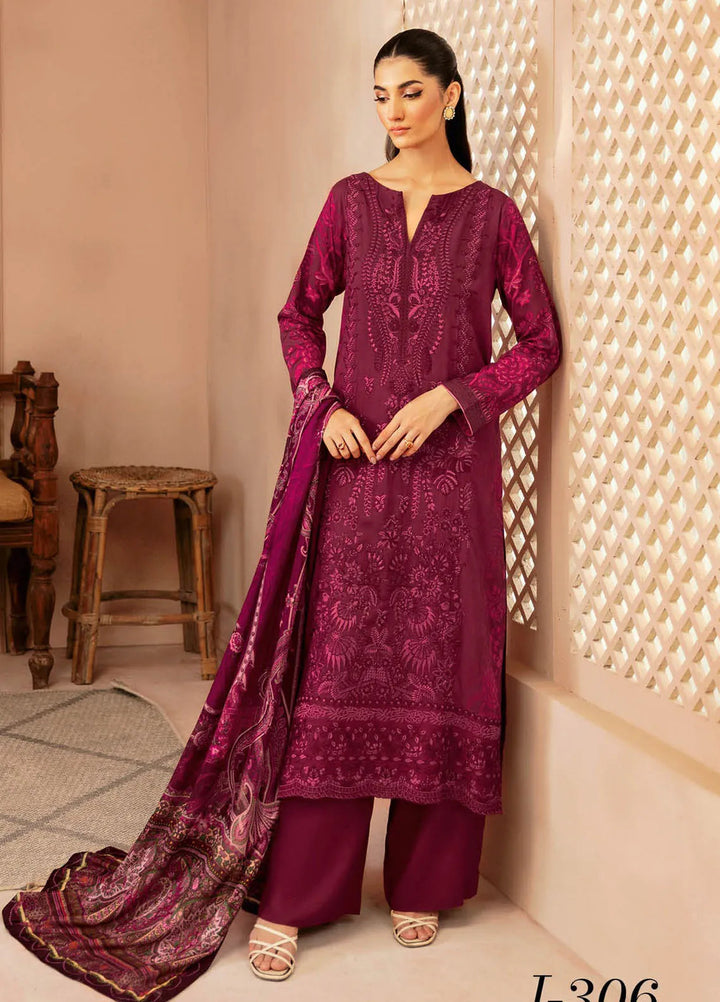 Riwaj by Ramsha Embroidered Viscose Suits Unstitched 3 Piece RSH24RJ J-306 - Winter Collection