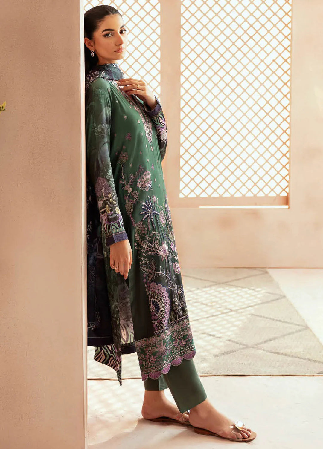 Riwaj by Ramsha Embroidered Viscose Suits Unstitched 3 Piece RSH24RJ J-307 - Winter Collection