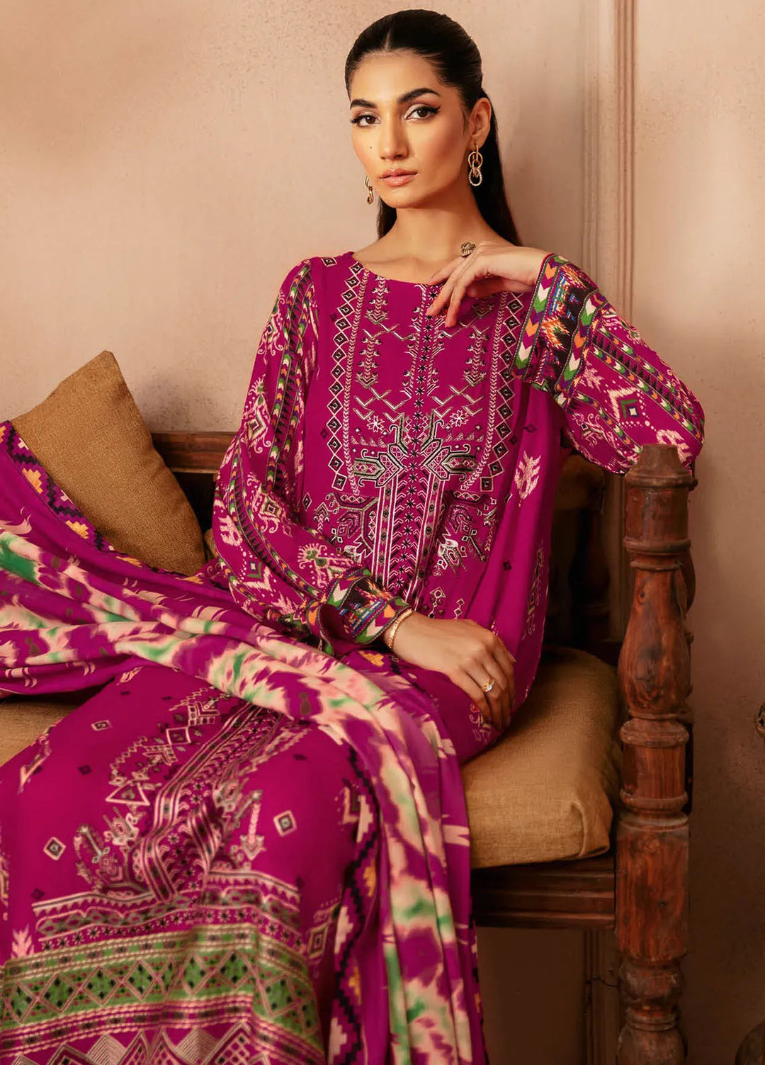Riwaj by Ramsha Embroidered Viscose Suits Unstitched 3 Piece RSH24RJ J-308 - Winter Collection