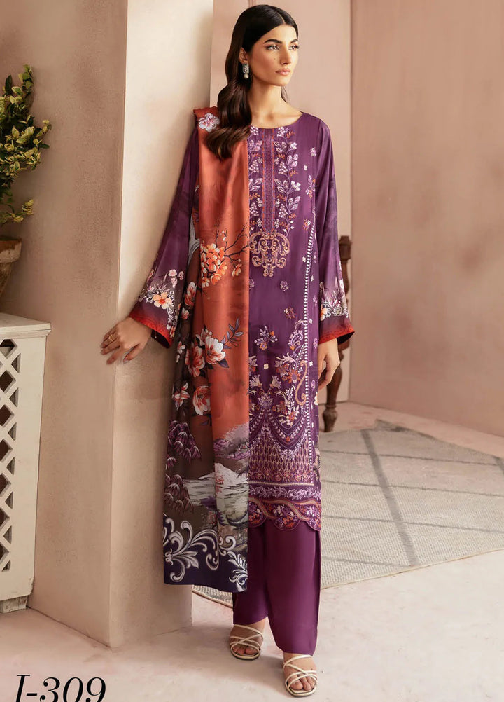 Riwaj by Ramsha Embroidered Viscose Suits Unstitched 3 Piece RSH24RJ J-309 - Winter Collection