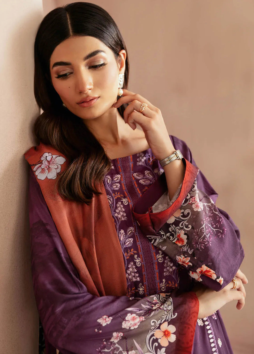 Riwaj by Ramsha Embroidered Viscose Suits Unstitched 3 Piece RSH24RJ J-309 - Winter Collection