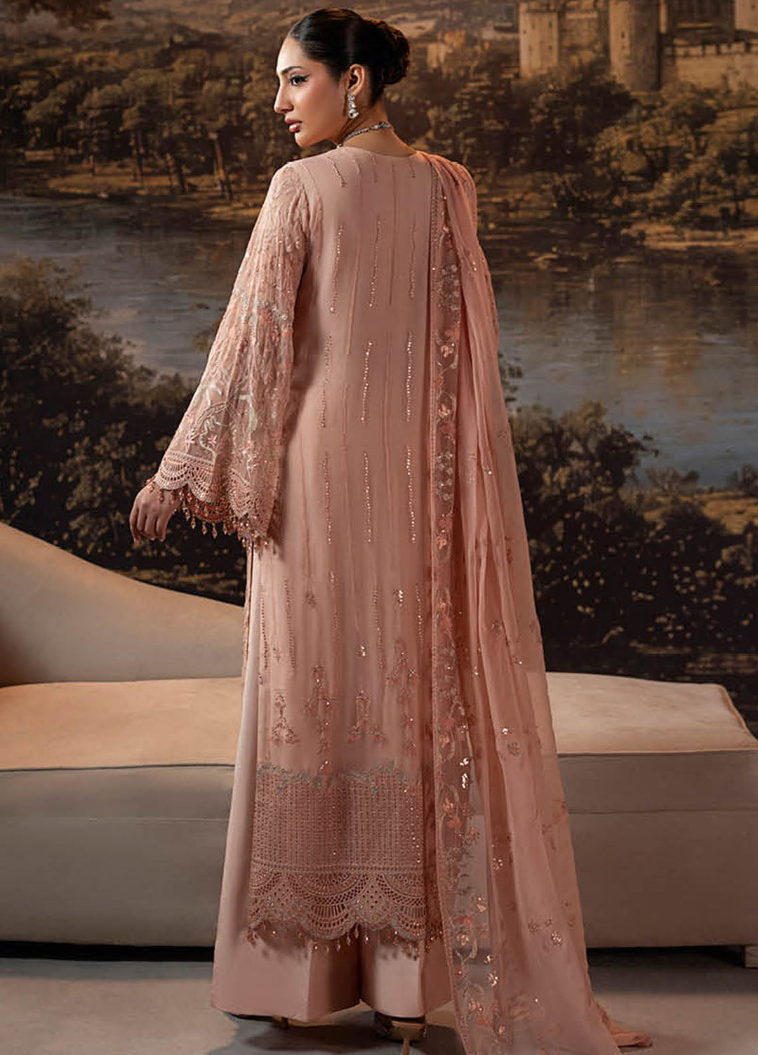 Riwayat by Lamisah Embroidered Chiffon Suits Unstitched 3 Piece LVP25RL R-04 Bloosom Grace - Formals Collection