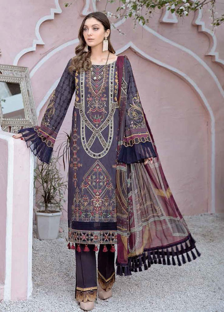 Riwayat by Ramsha Embroidered Lawn Suits Unstitched 3 Piece RSH21R 101 - Luxury Collection
