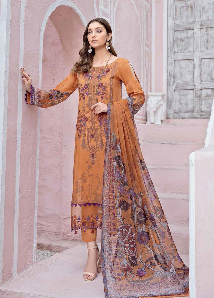 Riwayat by Ramsha Embroidered Lawn Suits Unstitched 3 Piece RSH21R 102 - Luxury Collection