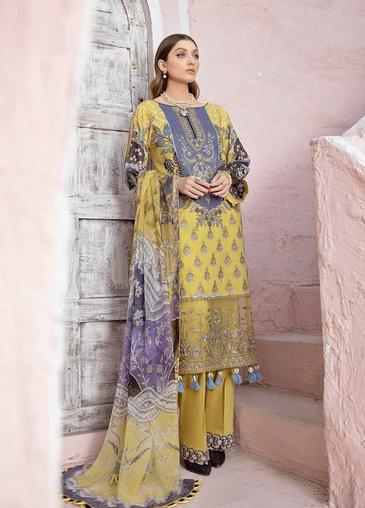 Riwayat by Ramsha Embroidered Lawn Suits Unstitched 3 Piece RSH21R 104 - Luxury Collection