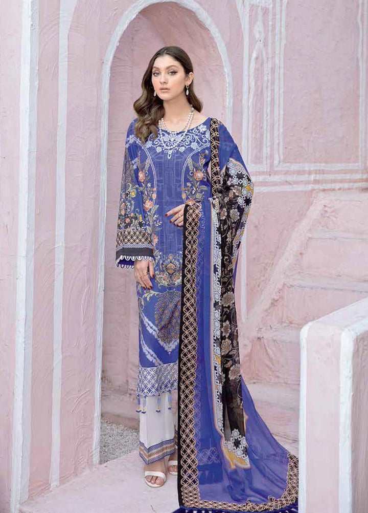 Riwayat by Ramsha Embroidered Lawn Suits Unstitched 3 Piece RSH21R 106 - Luxury Collection