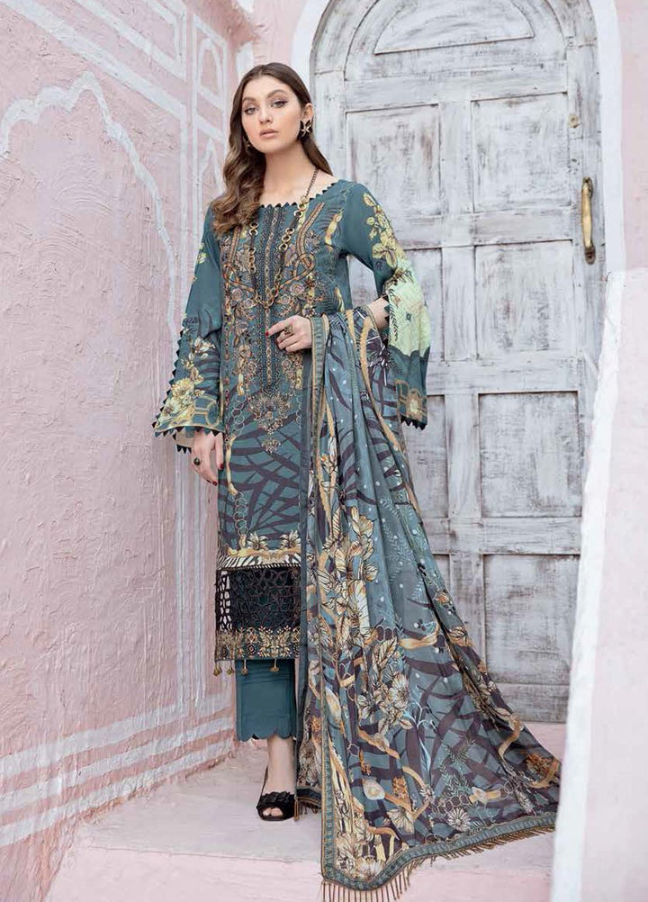 Riwayat by Ramsha Embroidered Lawn Suits Unstitched 3 Piece RSH21R 107 - Luxury Collection
