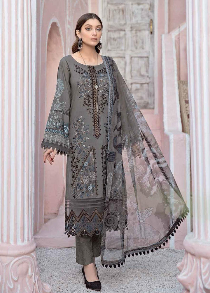 Riwayat by Ramsha Embroidered Lawn Suits Unstitched 3 Piece RSH21R 112 - Luxury Collection