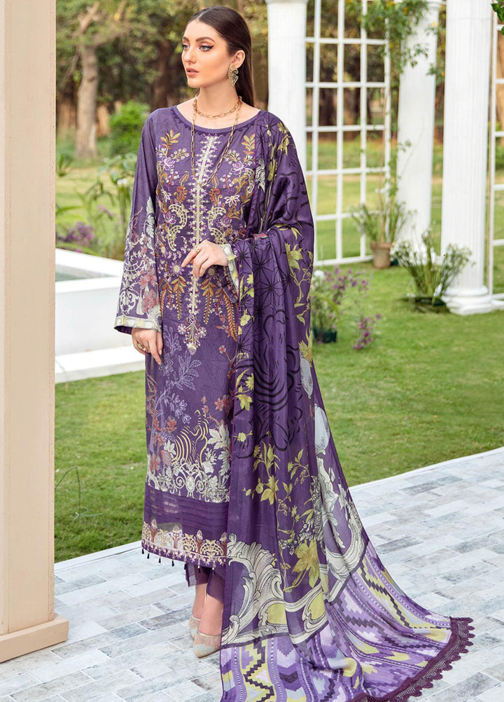 Riwayat by Ramsha Embroidered Lawn Suits Unstitched 3 Piece RSH21R-2 Y-201 - Luxury Collection
