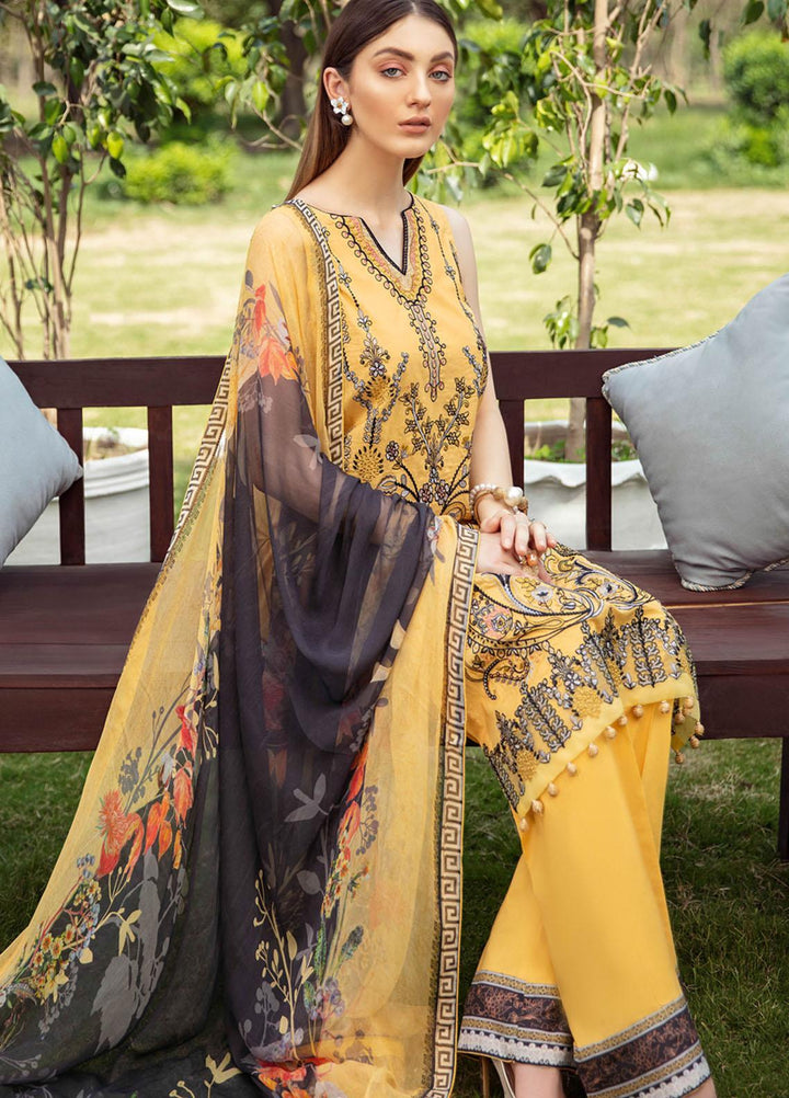 Riwayat by Ramsha Embroidered Lawn Suits Unstitched 3 Piece RSH21R-2 Y-202 - Luxury Collection