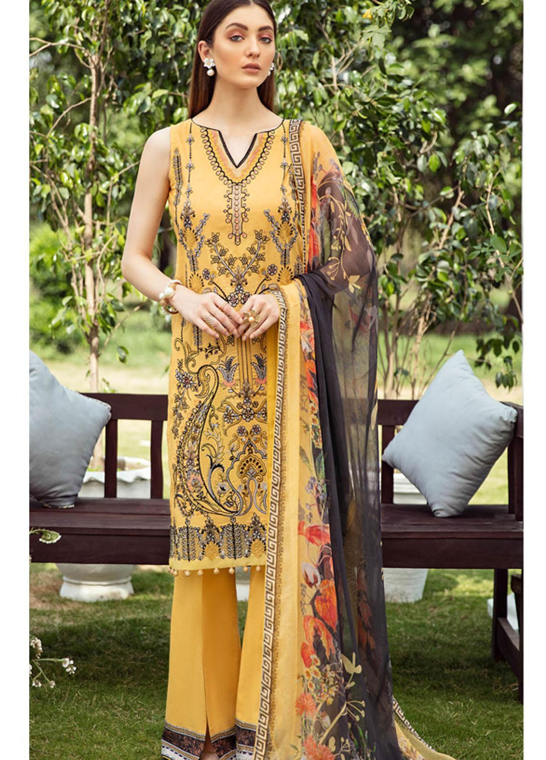 Riwayat by Ramsha Embroidered Lawn Suits Unstitched 3 Piece RSH21R-2 Y-202 - Luxury Collection