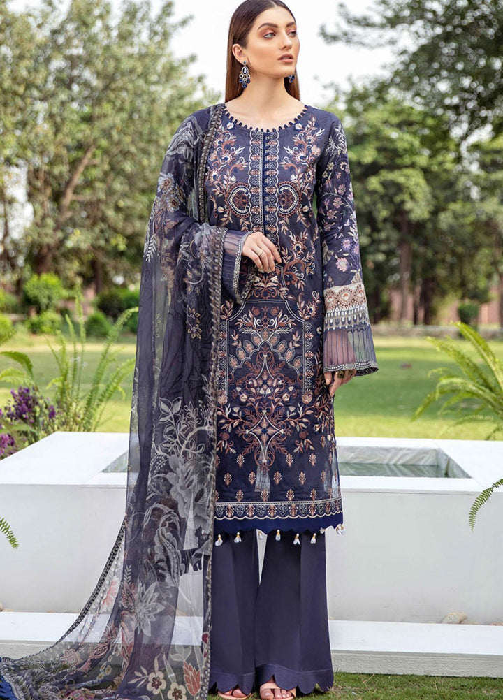 Riwayat by Ramsha Embroidered Lawn Suits Unstitched 3 Piece RSH21R-2 Y-203 - Luxury Collection