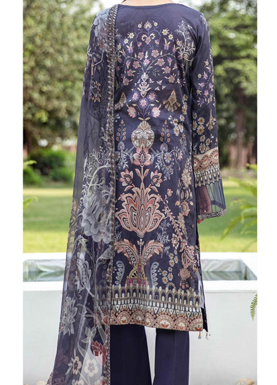Riwayat by Ramsha Embroidered Lawn Suits Unstitched 3 Piece RSH21R-2 Y-203 - Luxury Collection
