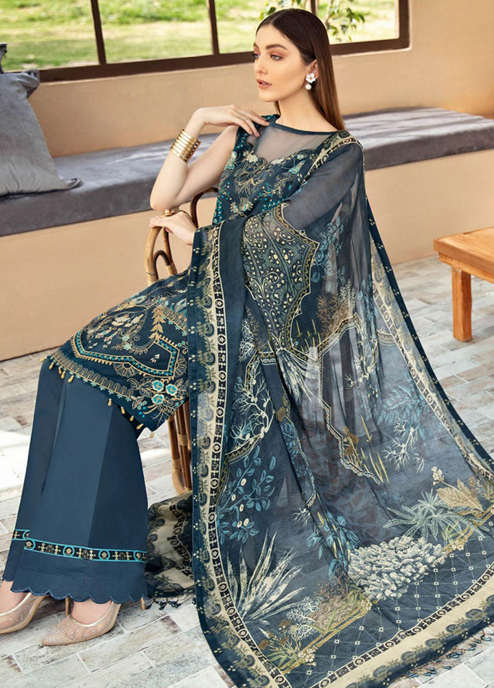 Riwayat by Ramsha Embroidered Lawn Suits Unstitched 3 Piece RSH21R-2 Y-204 - Luxury Collection