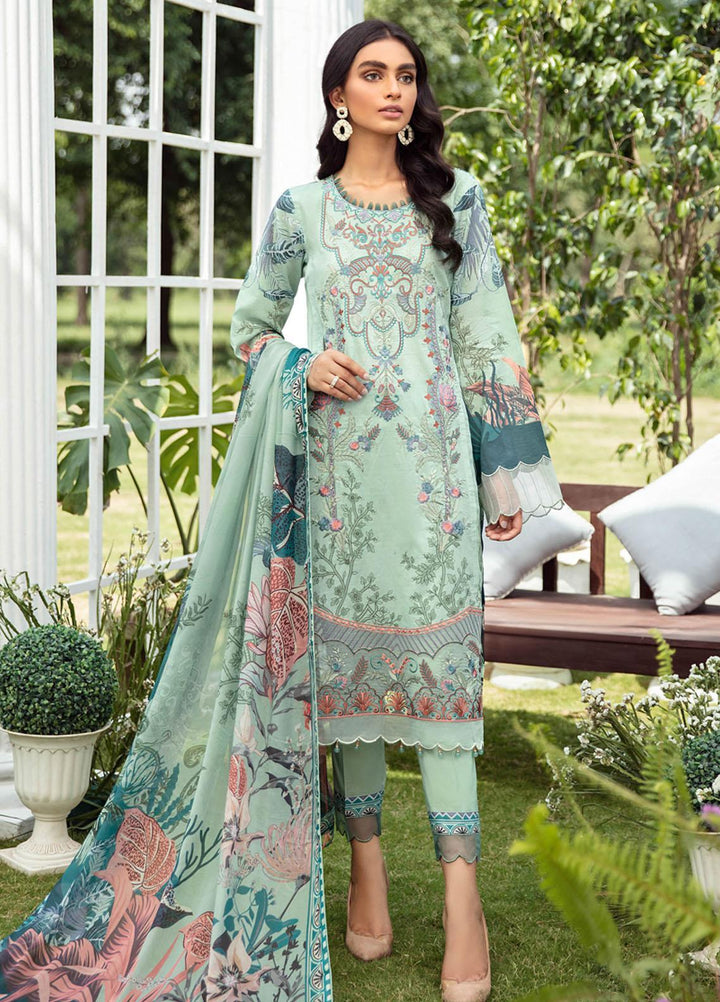 Riwayat by Ramsha Embroidered Lawn Suits Unstitched 3 Piece RSH21R-2 Y-206 - Luxury Collection