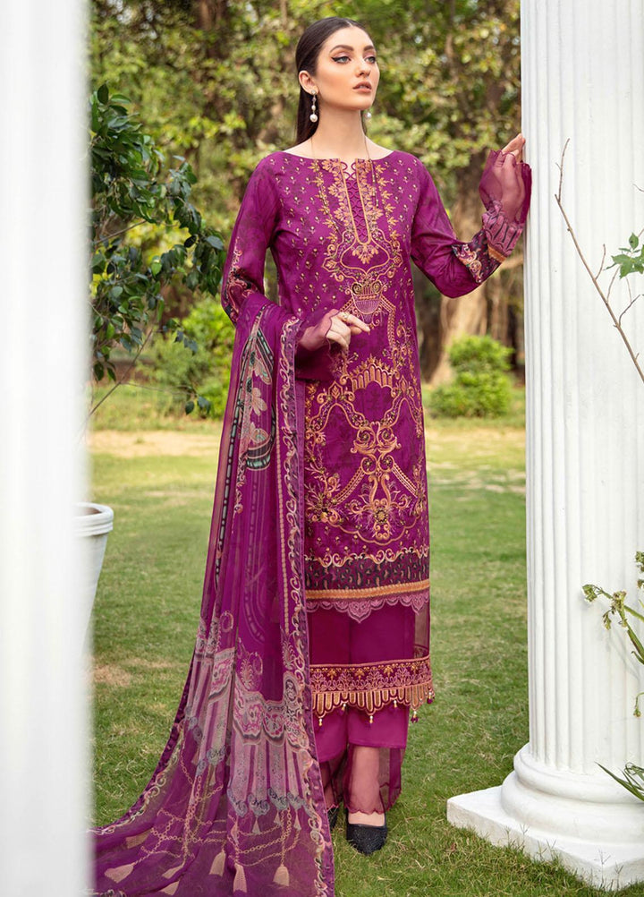 Riwayat by Ramsha Embroidered Lawn Suits Unstitched 3 Piece RSH21R-2 Y-207 - Luxury Collection