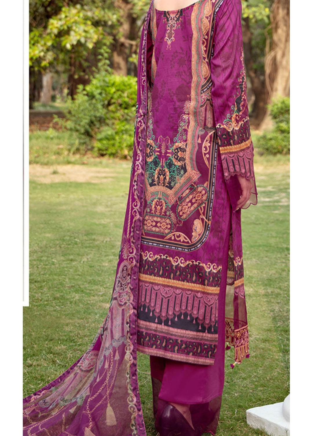Riwayat by Ramsha Embroidered Lawn Suits Unstitched 3 Piece RSH21R-2 Y-207 - Luxury Collection