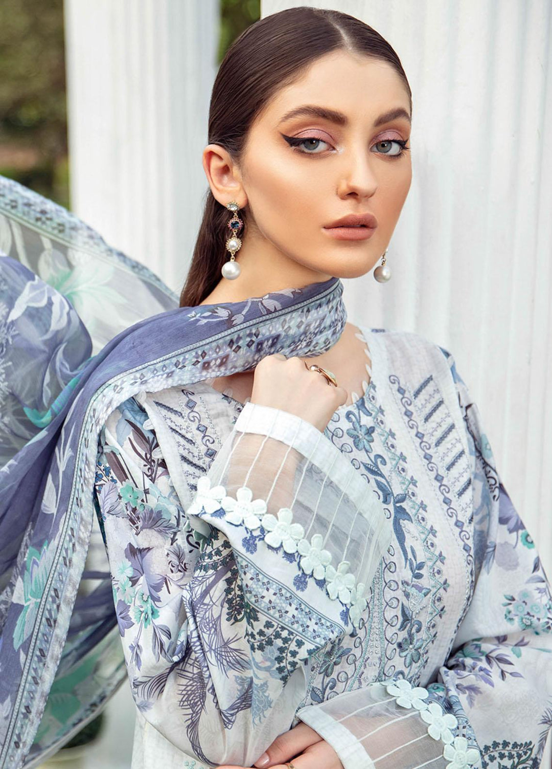 Riwayat by Ramsha Embroidered Lawn Suits Unstitched 3 Piece RSH21R-2 Y-208 - Luxury Collection