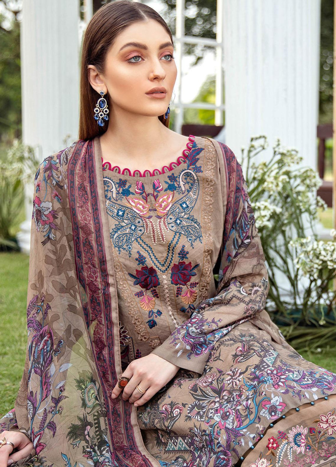 Riwayat by Ramsha Embroidered Lawn Suits Unstitched 3 Piece RSH21R-2 Y-209 - Luxury Collection