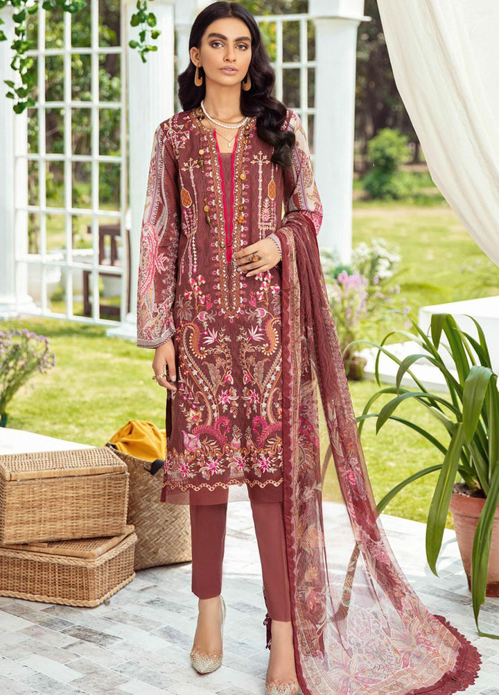 Riwayat by Ramsha Embroidered Lawn Suits Unstitched 3 Piece RSH21R-2 Y-211 - Luxury Collection