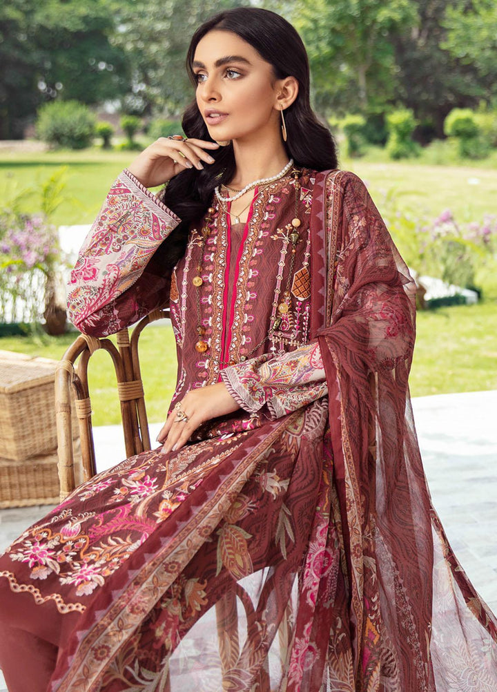 Riwayat by Ramsha Embroidered Lawn Suits Unstitched 3 Piece RSH21R-2 Y-211 - Luxury Collection