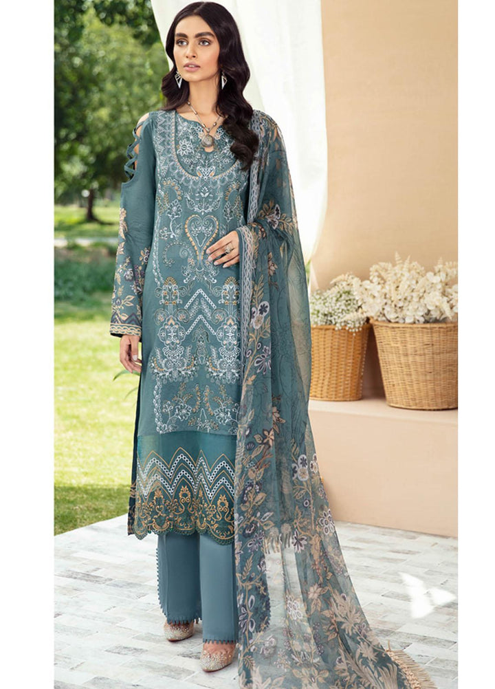 Riwayat by Ramsha Embroidered Lawn Suits Unstitched 3 Piece RSH21R-2 Y-212 - Luxury Collection