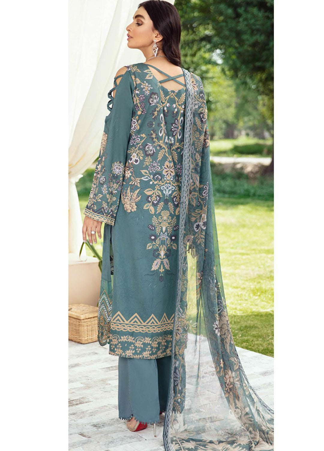 Riwayat by Ramsha Embroidered Lawn Suits Unstitched 3 Piece RSH21R-2 Y-212 - Luxury Collection