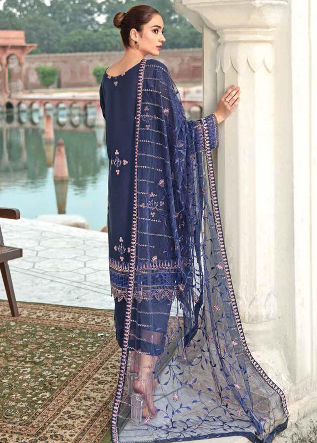 Riwayat by Ramsha Embroidered Lawn Suits Unstitched 3 Piece RSH22-R3 Y-303 - Luxury Collection