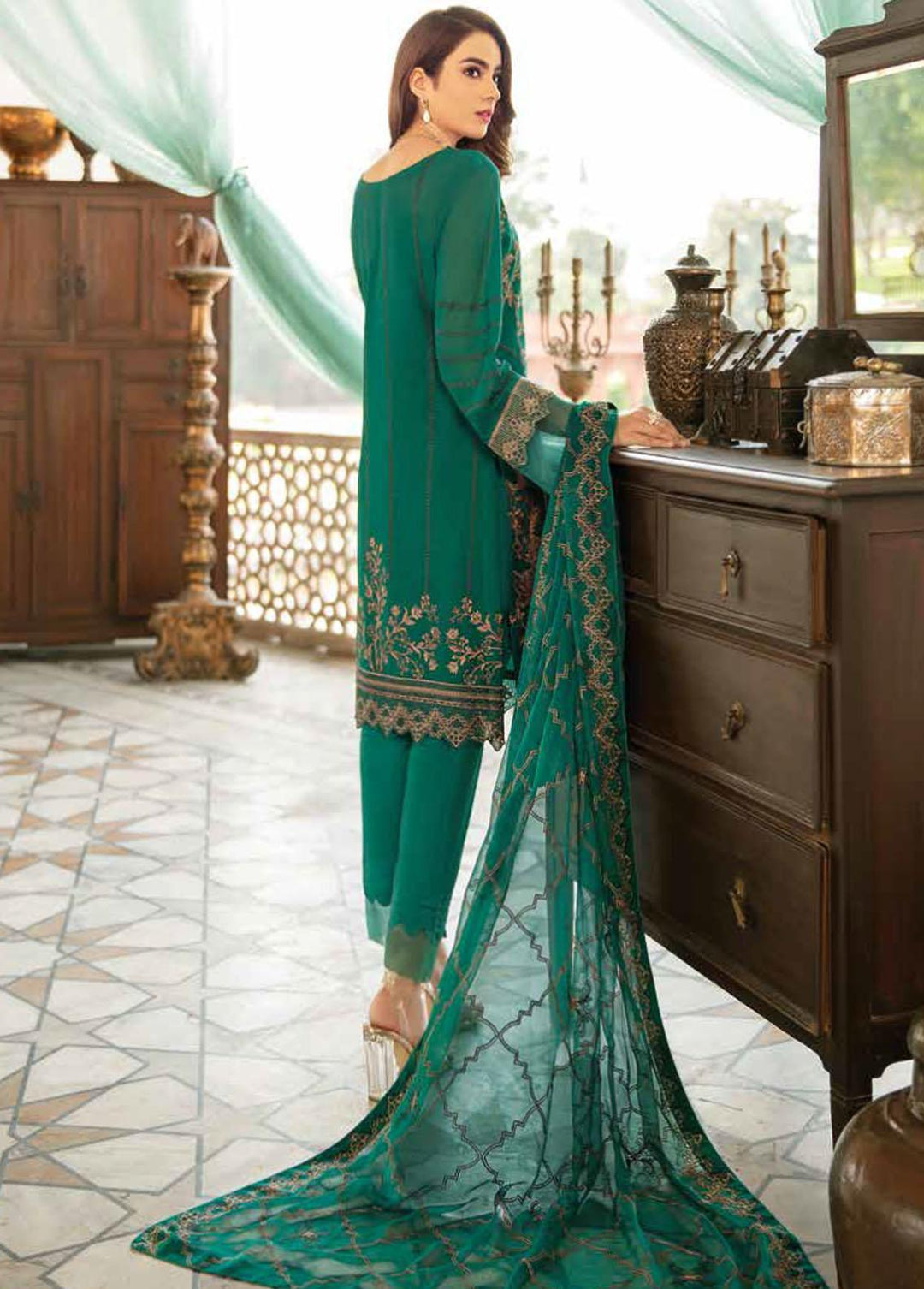 Riwayat by Ramsha Embroidered Lawn Suits Unstitched 3 Piece RSH22-R3 Y-304 - Luxury Collection