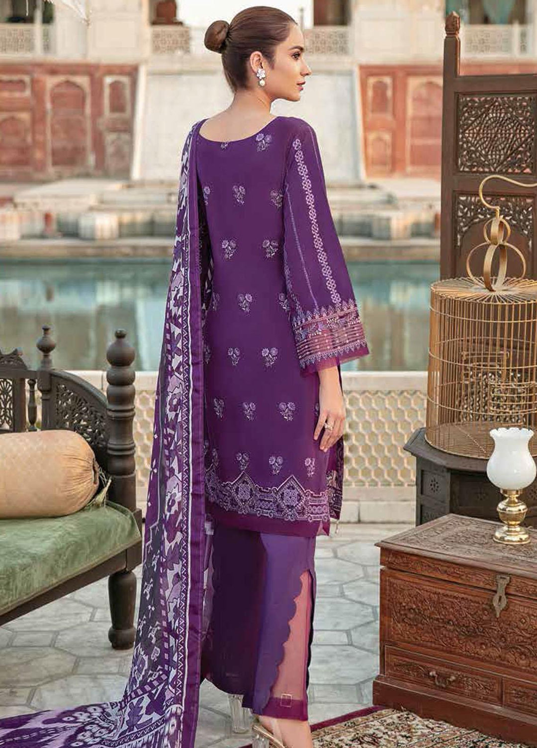 Riwayat by Ramsha Embroidered Lawn Suits Unstitched 3 Piece RSH22-R3 Y-307 - Luxury Collection