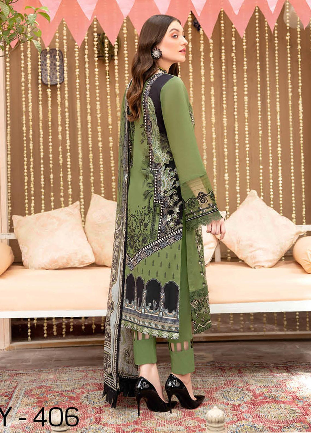 Riwayat by Ramsha Embroidered Lawn Suits Unstitched 3 Piece RSH22-RW4 Y-406 - Luxury Collection